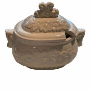 Vtg Jay Import Co Fine Ceramic Gravy Tureen White